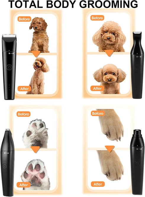 4 1 Kit,2-Speed Trimmer Vitoki Dog Grooming Clippers in Pet Grooming Cordless Dog Clipper with Nail Grinder,USB-C