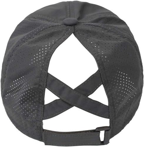 Womens Quick Drying Criss Cross Ponytail Hat - UV Protection Baseball Cap Sun Hats