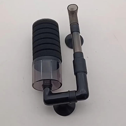 Single Headed Aquarium Fish Tank Filter, Quiet Bubble Filter with Sponge and Filtered Ceramic Balls for Fish Tank