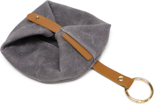 Waxed Canvas Foldable Dog Bowl (Grey)