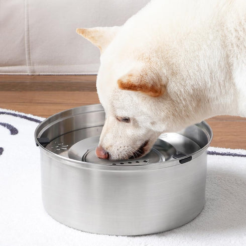 Dog Water Bowl No Spill, 3L/101oz Stainless Steel No Spill Water Bowl for Dogs, Slow Water Dog Bowl, No Splash Dog Water Bowls