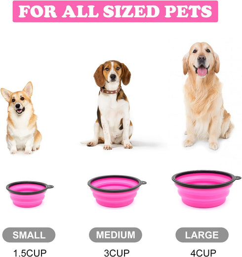2-Pack Small Dog Travel Bowl, Collapsible Bowls for Dogs, Portable Pet Feeding Watering Dish