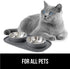Gorilla Grip Waterproof Cat and Dog Bowls Set, Silicone Feeding Mat, Stainless Steel Bowl, 2 Cup, Gray