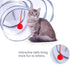 Cat Tunnel Collapsible Tube with 1 Play Ball Toys - 3 Ways Tunnels for Indoor Cats, Puppy, Rabbit (White and Gray)