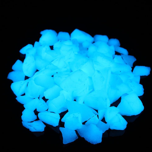 Glow in The Dark Gravel Stones Rocks, Aquarium Gravel, Glow Rocks Stones,Decorative Rocks for Fish Tank Aquarium Garden Planter Landscape Decoration,280g/10oz (8-15mm, Sky Blue)