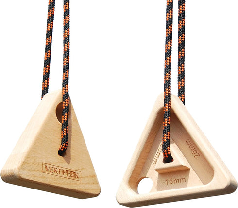 Portable Hangboard Rock Climbing, 2 pack Triangular Wooden Climbing Fingerboard with 3