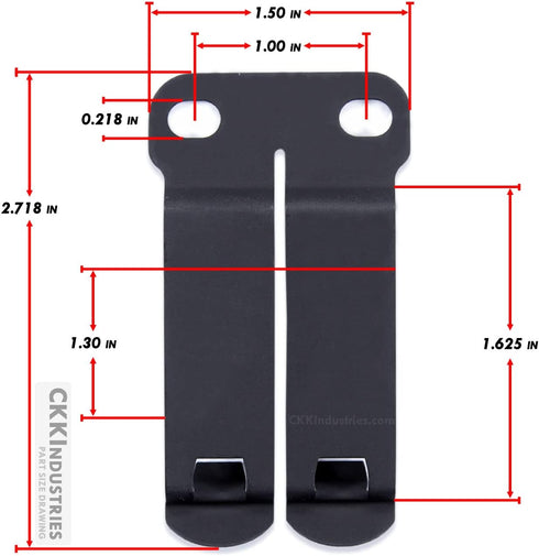 HolsterSmith Monoblock Gear Belt Clips - Customized Fit Inside-The-Waistband/IWB Concealed Carry Holster Attachments