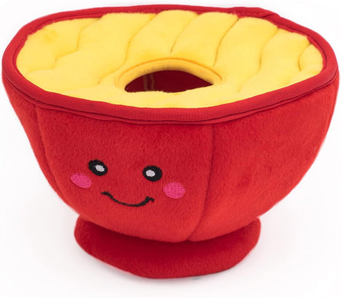 ZippyPaws Burrow Food Buddies Ramen Bowl - Colorful Interactive Dog Toys for Boredom, Hide and Seek Plush Puzzles