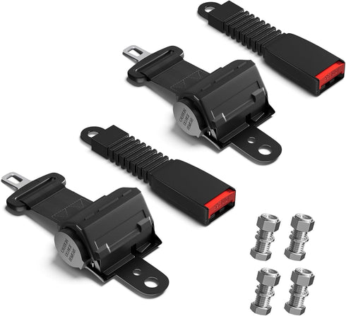 Golf Cart Seat Belts, 40" Retractable Universal Seat Belts Kit, Fits Club Car EZGO Yamaha (2 Set/4 Set)