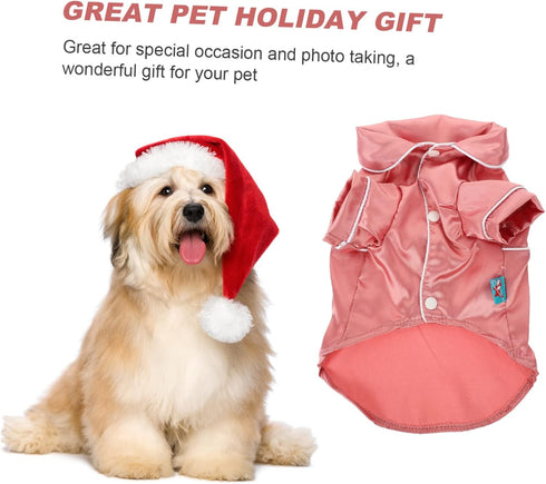 Dog Pajamas Bathrobe, Girls Sleepwear Clothes for Small Dogs, Pink Cotton