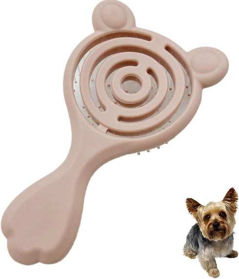 Cat-Ear Design Puppy Brush, Gentle Soft-Bristle Small Dogs Plastic Detangling Grooming Tool,