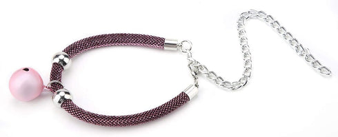 Nylon Cat Collar, Adjustable Cat Collar with Bell, Safety Collar for Cats (Pink)