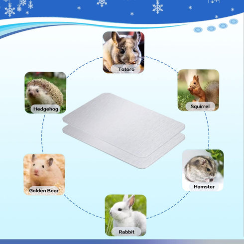 Rabbit Cooling Pad, FIPASEN 11.8x7.9 IN Mat for Hamster, Bunny, Guinea Pig & Small Pets - 2PCS