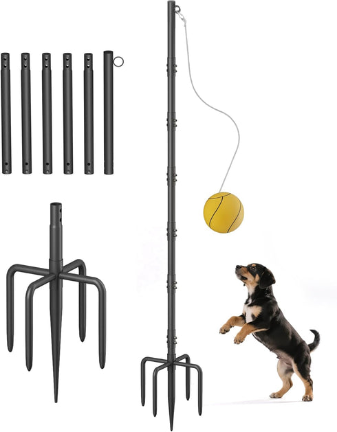 Tigerden Tetherball Set with Rope & Ball, Portable Tetherball Equipment for Outdoor Backyard,