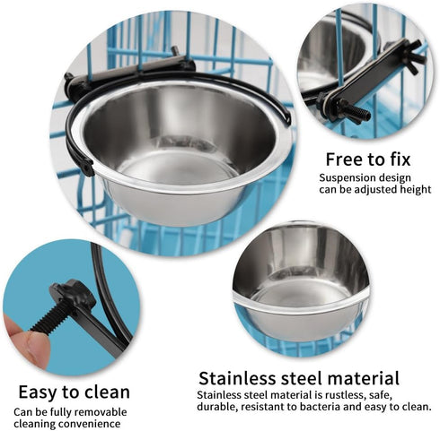 Dog Bowls, Dripless Water Bowl for Small Dogs, Stainless Steel Feeding Bowl for Cats and Pets