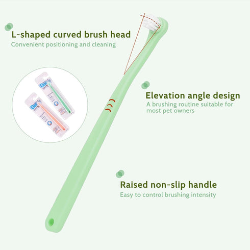 2 Pack Dog Toothbrush - Mini Head Soft Tooth Brush for Deep Clean, Portable for Small Pets