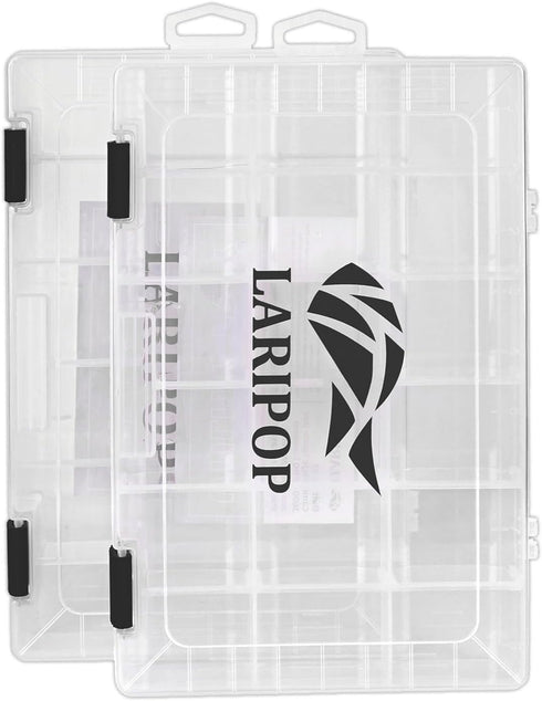 Fishing Tackle Box Set with Adjustable Dividers, Transparent Organizer Tray, 2 Packs/4 Packs Plastic Tool Box