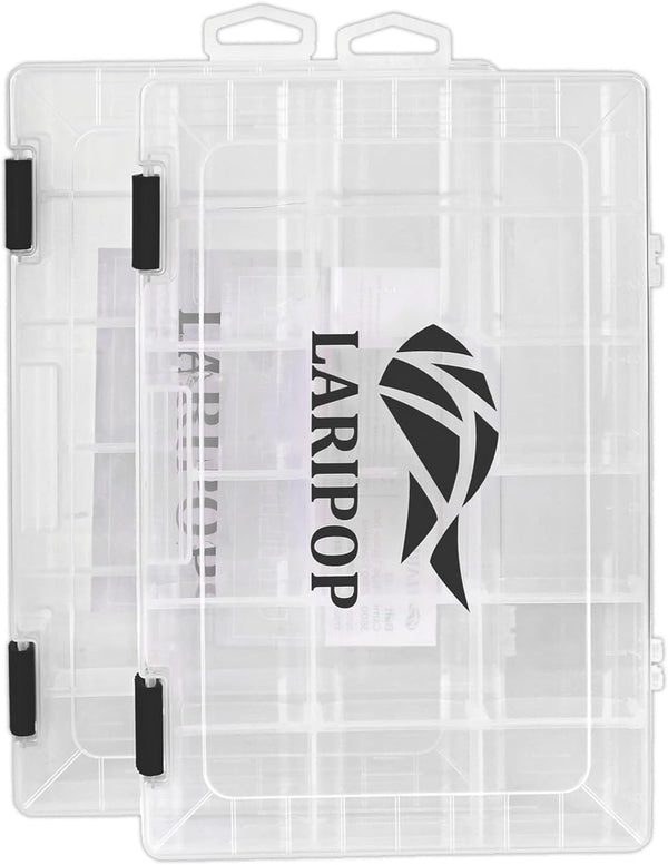 Fishing Tackle Box Set with Adjustable Dividers, Transparent Organizer Tray, 2 Packs/4 Packs Plastic Tool Box