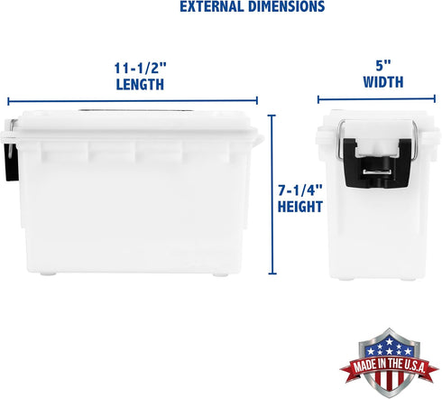 Sheffield 12634 Field Box, Pistol, Rifle, or Shotgun Ammo Storage Box, Tamper-Proof Locking Ammo Can, Water Resistant, Made in The U.S.A, Stackable, White by Sheffield