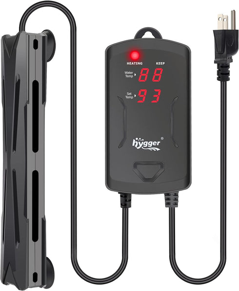 hygger 40-75 Gallon Aquarium Heater, 300W Quartz Submersible Fish Tank Heater with LED Display Controller