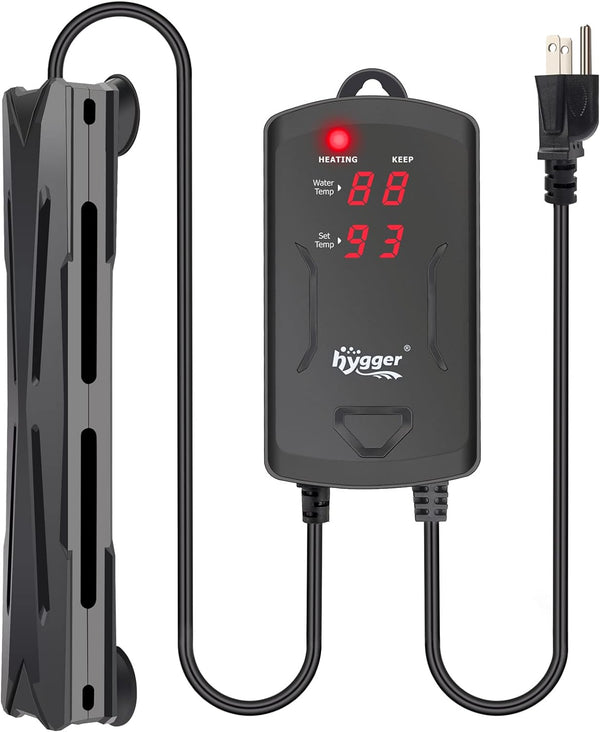 hygger 40-75 Gallon Aquarium Heater, 300W Quartz Submersible Fish Tank Heater with LED Display Controller
