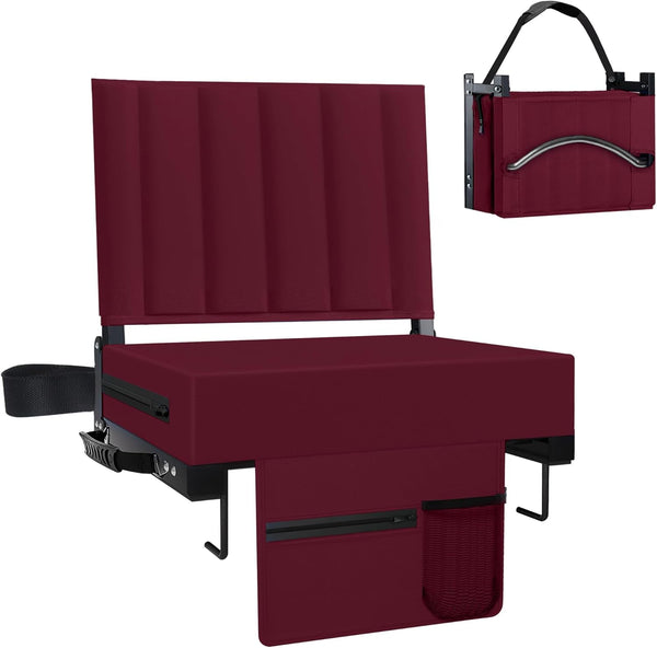 Aliphon Stadium Seat for Bleachers with Back Support and Cushion, Bleacher Seats