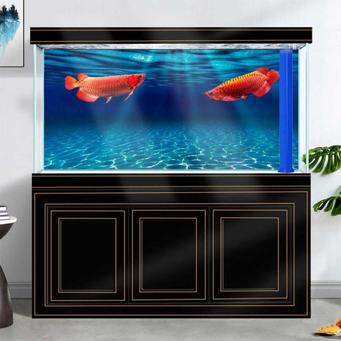 Natural Undersea Aquarium Background, 48X24IN Underwater Ocean Sunlight Fish Tank Background with Tape
