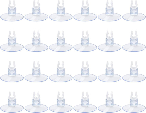 AQUANEAT Aquarium Suction Cups, 24pcs Clips for Fish Tank Airline Tubing, 3/16" Air Hose Holder (Clear)