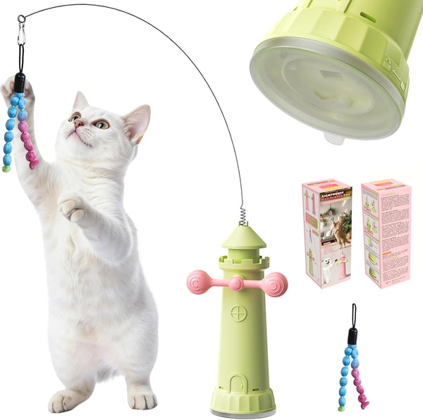 Interactive Cat Toy for Indoor Cats, Suction Cup Cat Wand Toy with