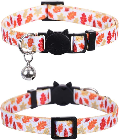 Lamphyface 3 Pack Thanksgiving Day Cat Collar, Breakaway Bell Adjustable Safety for Kitty