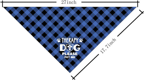 Dog Bandana, Therapy Dog Please Pet Me with Hearts Dog Bandana, Dog Scarf Classical Plaid Printing, Dog Scarf Accessories, Dog Bandana Pet Scarf, Pet Scarf Accessories, Dog Bandana Gift (J2)