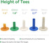 Golf Rubber Tees for Practice Training, Driving, Putting, Chipping Range Mixed Size, Excellent for Indoor Outdoor Use