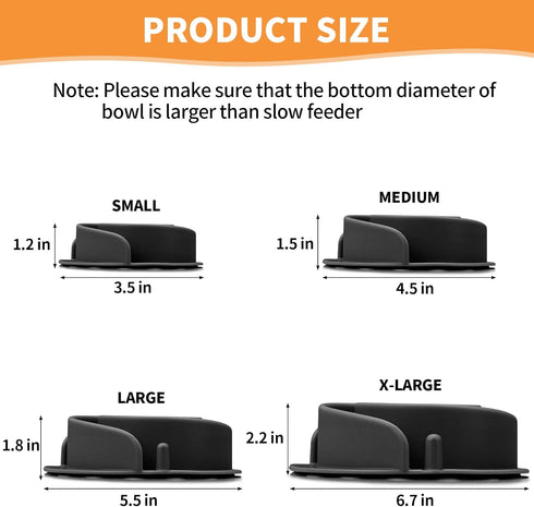 Animire Soft Silicone Slow Feeder Dog Bowls Insert for Small, Medium, Large Dogs, Compatible with Regular and Elevated
