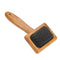 Oumefar Healthy Bamboo Dog Hair Comb, Wooden Brush Massage Grooming Slicker Brush with Rounded Bristles (Charged)