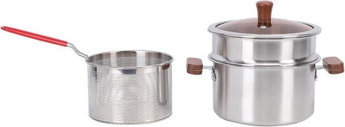 MAVIS LAVEN Multi Purpose Pot, 304 Stainless Steel Deep Cookware with Glass