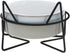 Pavilion Meow Kitty Cat Ceramic Dish Bowl, 13 oz Food Water Meal Time Stoneware with Metal Iron Stand, Pet Accessories