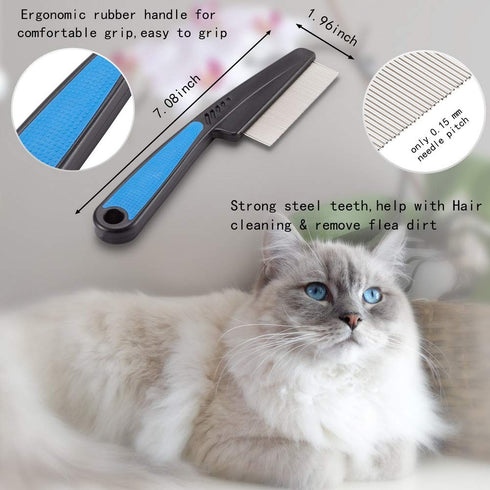 Laiannwell Cat Combs, Professional Grooming Comb for Dog/Cat/Small Pets (3 Packs)