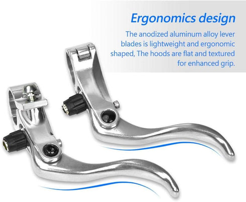 ZJchao Bike Brake Lever, 1Pair 24mm Aluminum Alloy Handlebars Bar Handle, Mountain Cycling Accessory