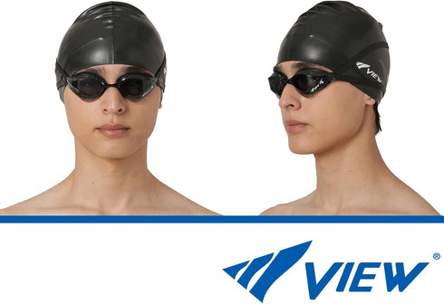 VIEW Swimming Gear V-230ASA Blade Orca SWIPE Anti-Fog Racing Swim Goggles, Smoke/Black