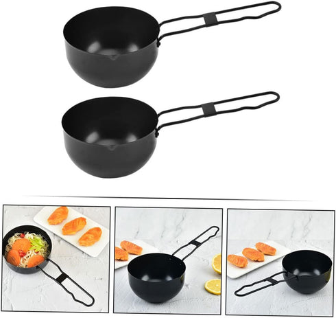 2pcs Set OUNONA Iron Outdoor Cooking Pot Stew Pot for Camping Campfire Cooking Equipment Stock Outdoor Cookware Kitchen
