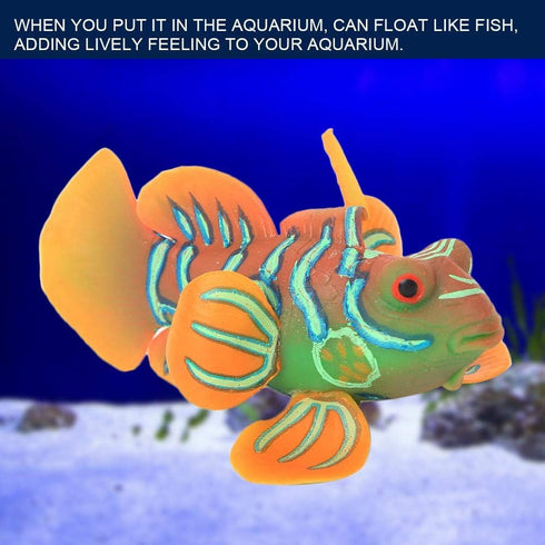 Zerodis Aquarium Simulated Fish, Lifelike Glowing Silicone Fake Fish Ornament with Suction Cup