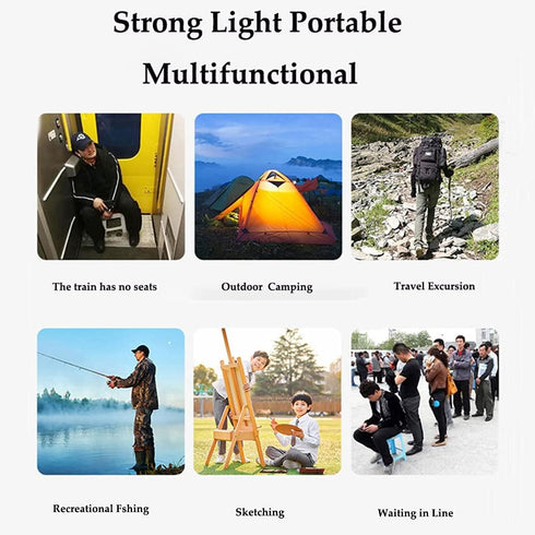 HomeTow 10"x 5"(24Ccmx11cm) Portable Chair Camping Folding Chairs Fishing Stool for Travel Use Camping Fishing Hiking