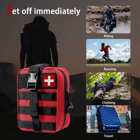 YUKONGAID 293Pcs/set - First Aid Kit Molle Pouches Emergency Survival Kit Suitable for Outdoor Activities, Home