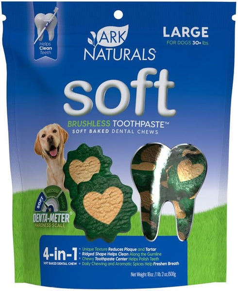 Ark Naturals Soft Brushless Toothpaste for Large Breeds, 18 oz Bag, Soft-Baked