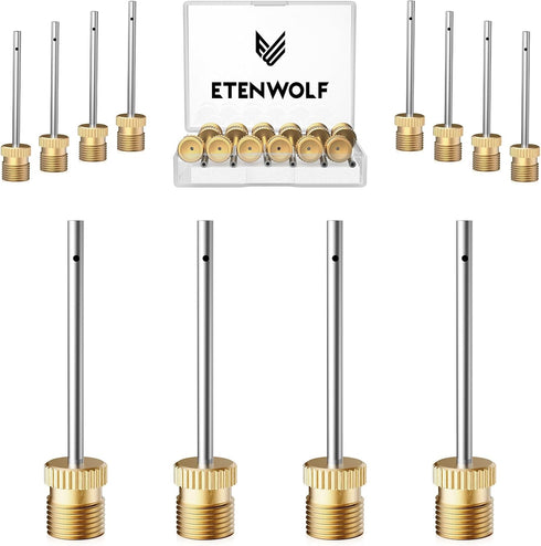 ETENWOLF 12 Pack Brass Ball Pump Needles, No Break Heavy Duty Air