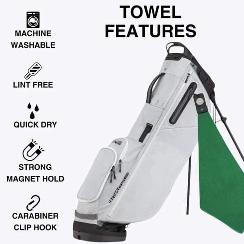 Magnetic Golf Towel for Golf Bags, Waffle Weave Microfiber with Strong Magnet Hold