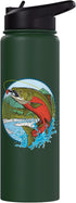 Trout Fly Fishing Tying Salmon Fisherman Sockeye Salmon Graphic For Fly Fishing Fisherman Stainless Steel Insulated