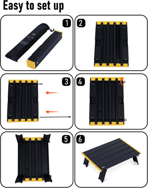 Compact Ultralight Folding Beach Table with Carry Bag - iClimb
