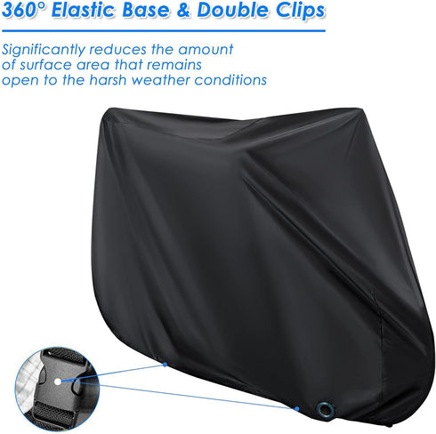 Outdoor Waterproof Bicycle Cover with Lock Hole, Dust Wind Snow Proof Bike Storage for Mountain Bike