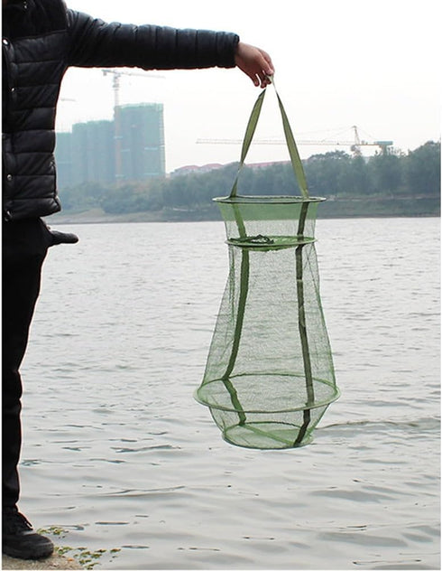 Elyrav 4 Portable Fishing Landing Net with Durable Mesh for STO Fish Shrimp Crab in Green Sp Wire Frames